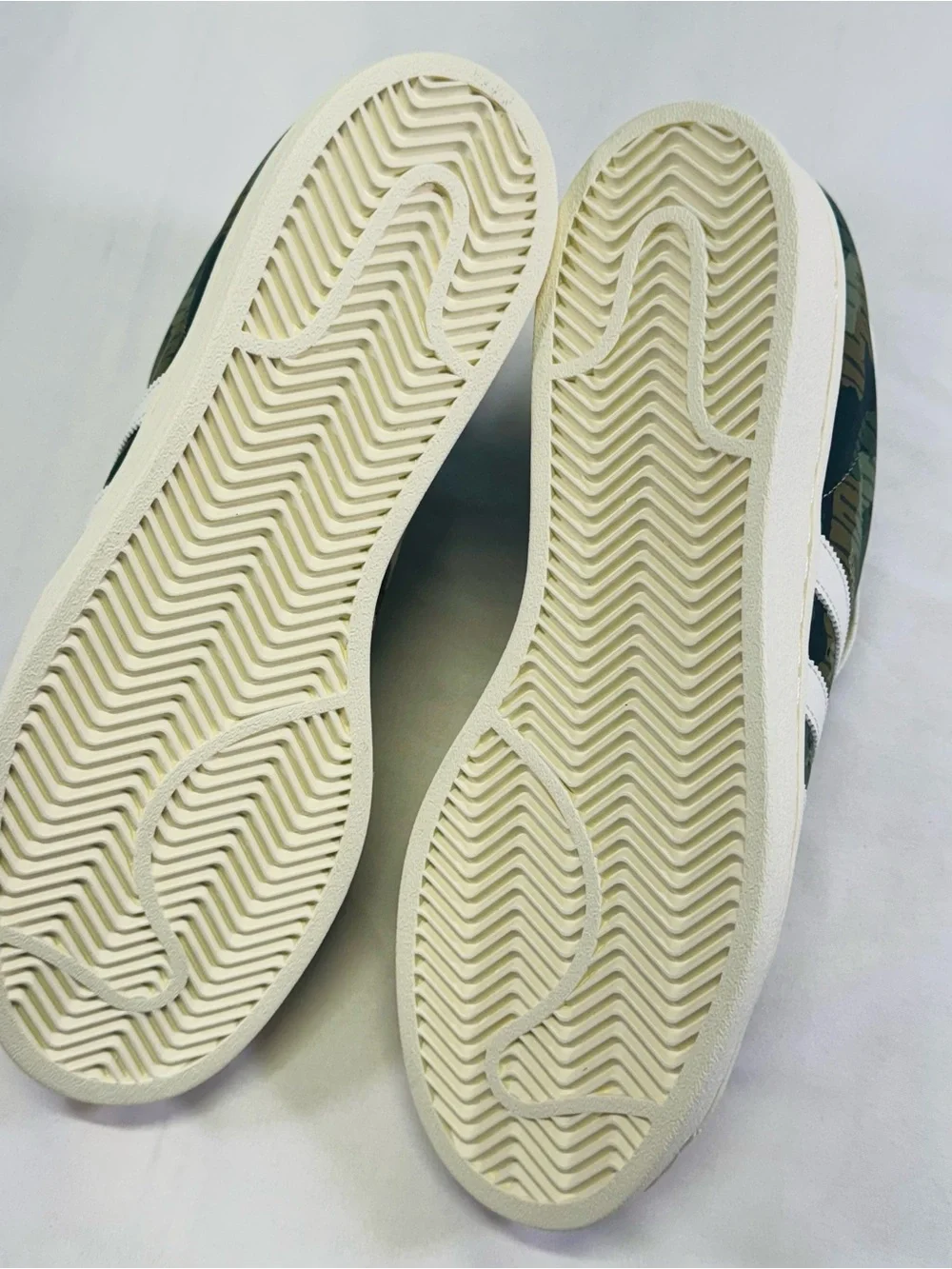 adidas Superstar Sneakers in Green Camo and White Accents